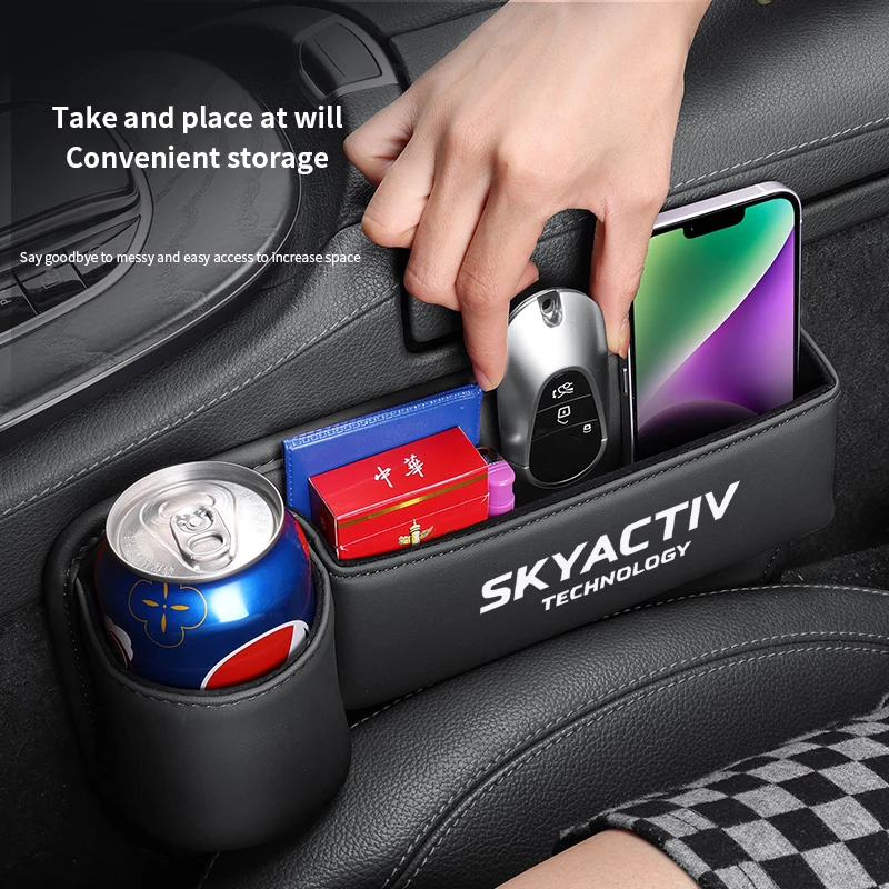 Car Seat Gap Crevice Storage Box For SKYACTIV Mazda 2 3 5 6 8 Atenza AXELA CX3 CX4 CX5 CX8 CX30 MX5 Auto Interior Accessories