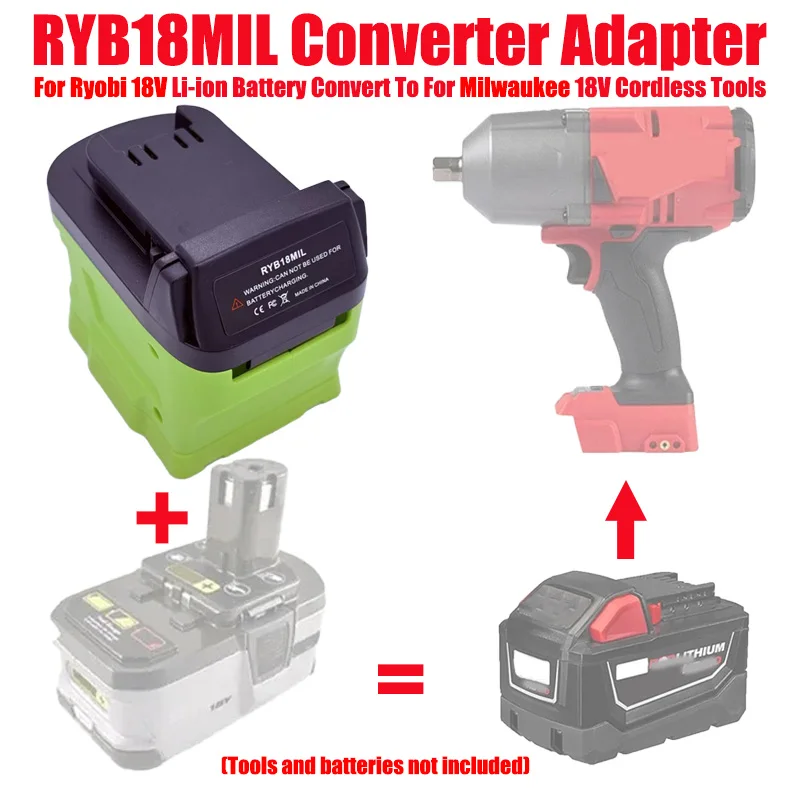 ALASICKA Battery Adapter for Ryobi 18V Battery Convert To for Makita/Dewalt/Milwaukee/Bosch/Metabo/Hitachi/Hikoki 18V Power Tool image 3