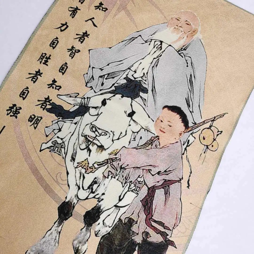 Chinese Taoism Cloth Silk Philosopher Litterateur Lao-tzu Tangka Thangka