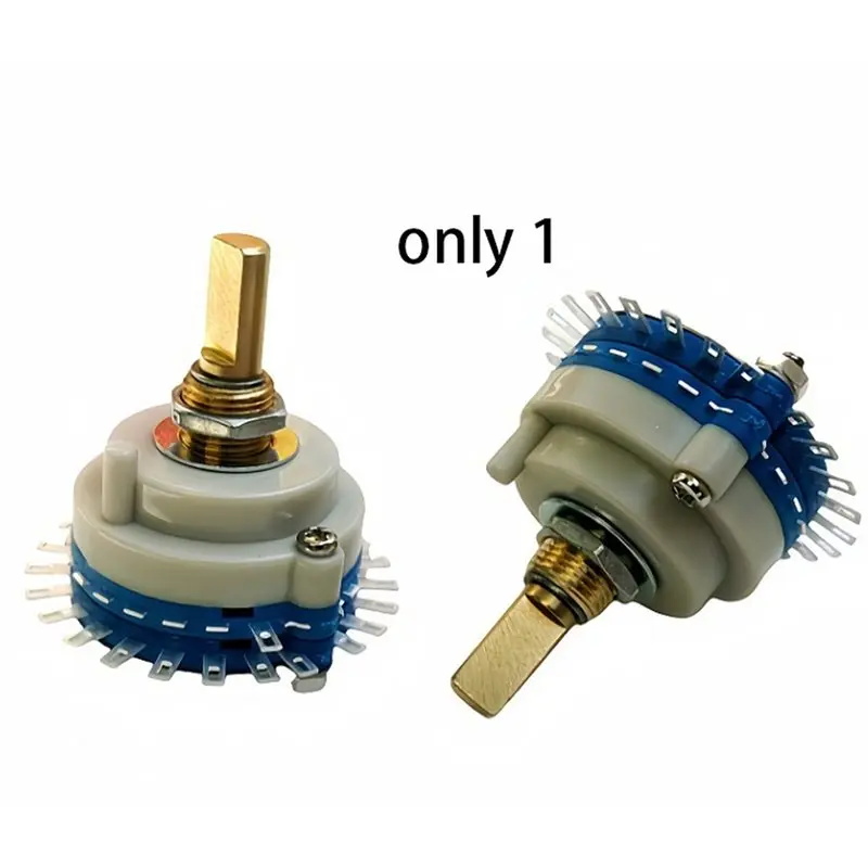 [LXYA68Z!] Double-Row Common Pin 1PC Sealed Rotary Waveband Switch 360° Rotary Switch 1X24 1-Layer 24-Gear