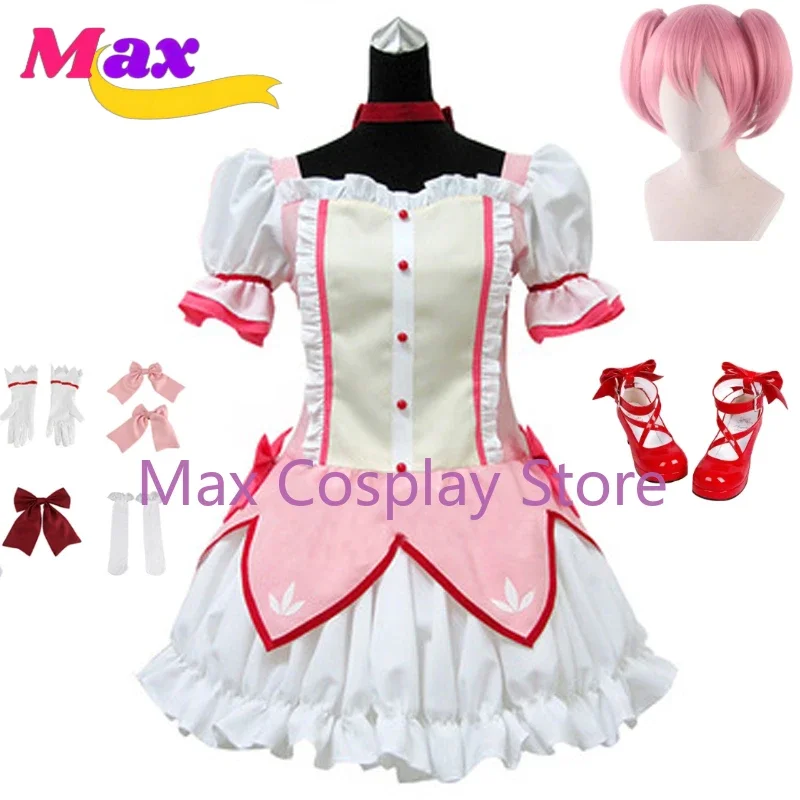 Costume de cosplay Max Cos Anime Magical Girl Kaname Madoka, robe courte de bal, costume de cosplay pour Halloween, taille personnalisée.