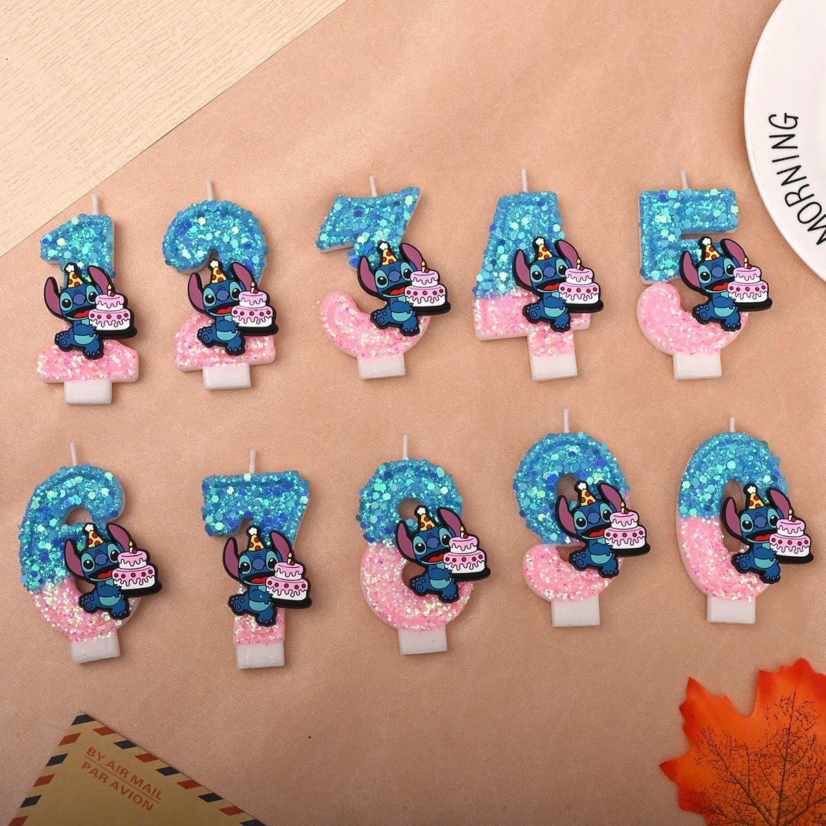 Prince Stitch Digital Candle Super Sequins Birthday Cake Plugin Holiday Atmosphere Decoration view 3