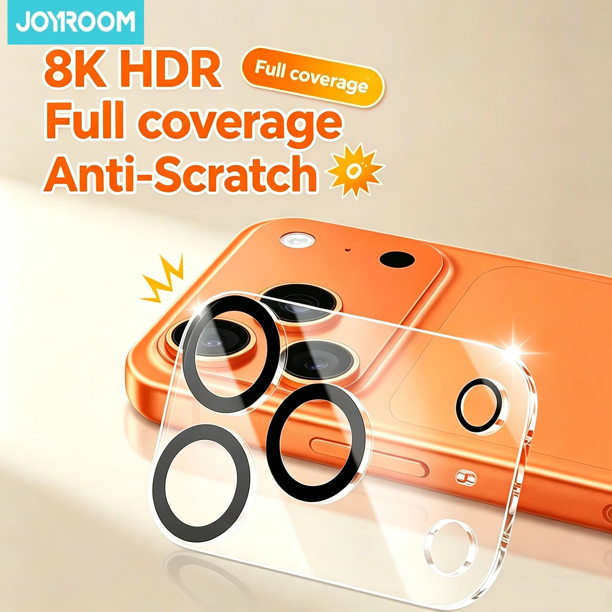 Verre de protection d'objectif HD Joyroom pour iPhone 18 Pro Max, protecteur de caméra arrière en verre trempé pour iPhone 17 16 15 Pro Max, film pour objectif