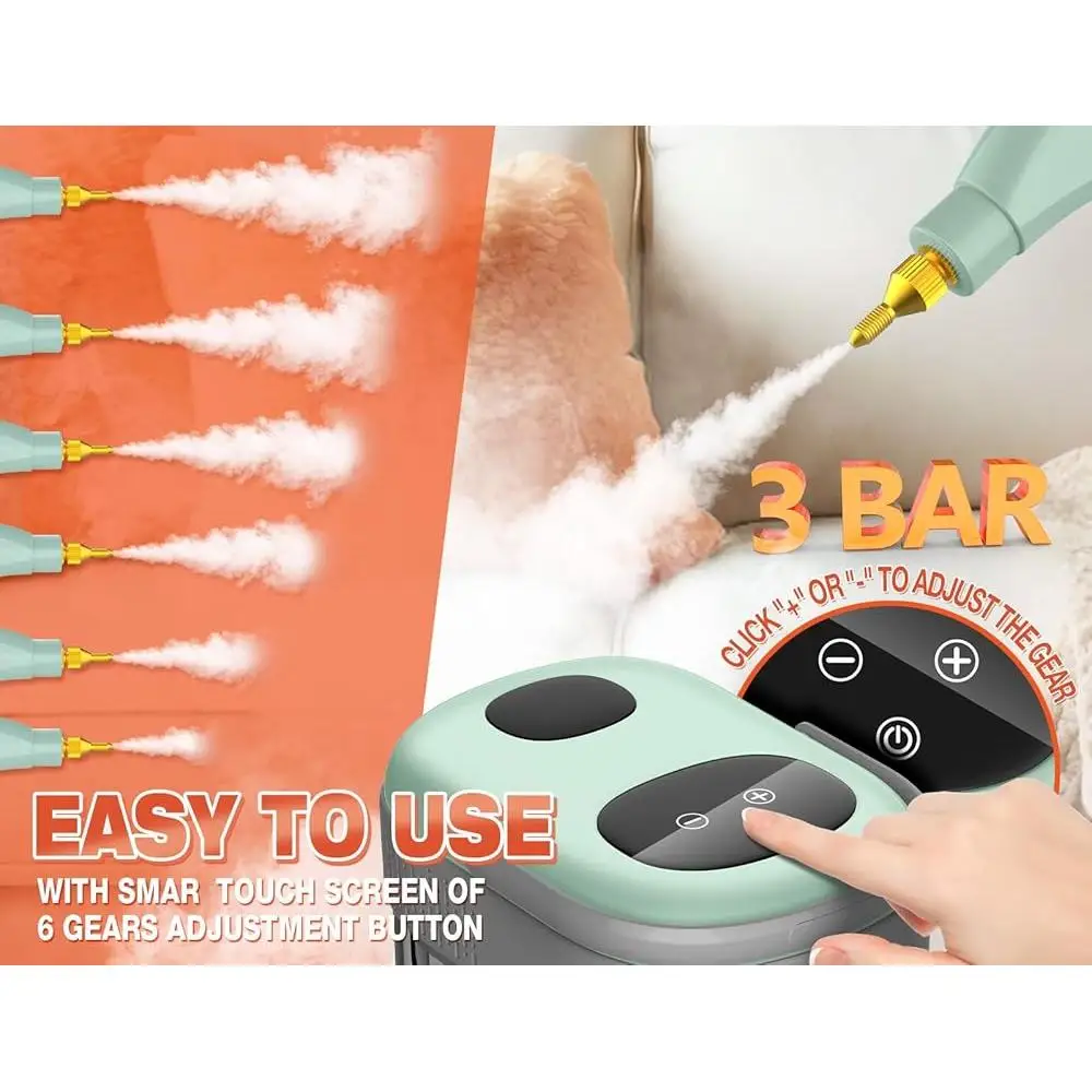 High Pressure Steam Cleaner 2500W Handheld Portable Multi-Purpose Chemical-Free Fast Heat-Up 10 Seconds with 9 Accessories Home