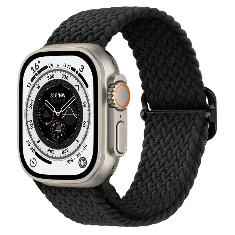 3 Pack Braided Loop Nylon Strap for Apple Watch Band Ultra 2 49mm 10 9 8 7 46mm 45mm 41mm Adjustable Bracelet 6 5 4 SE 44mm 40mm