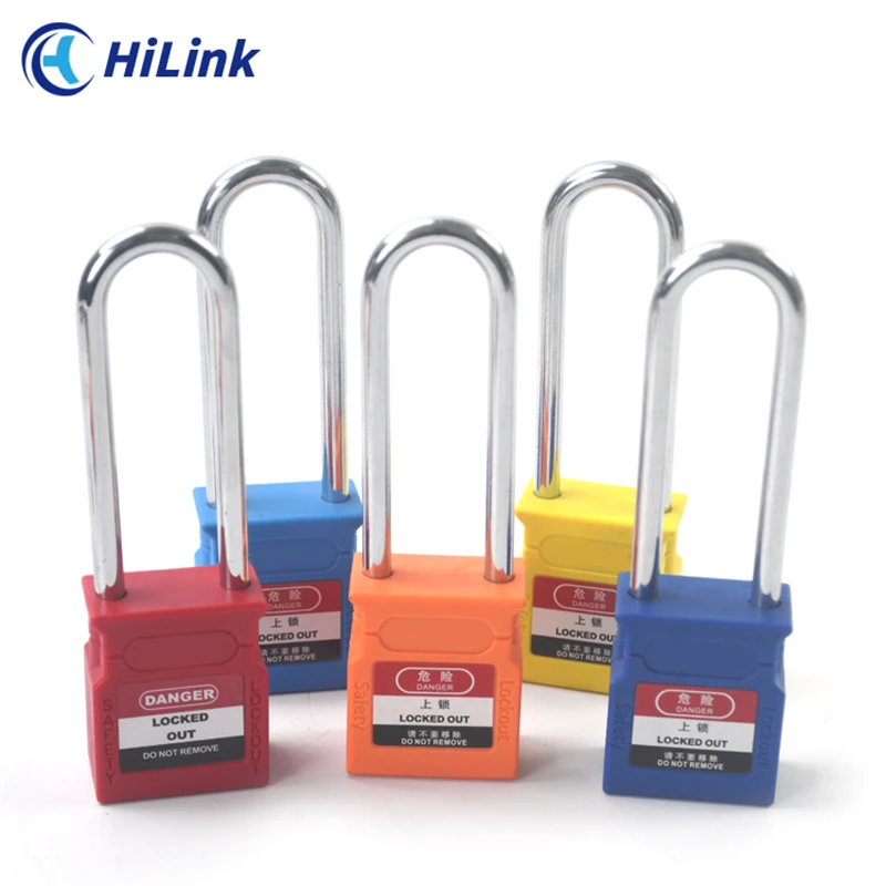 Safety LOTO High Quality Multicolor 76mm Long Tough Steel Shackle Padlock With Alike Key Or Differ Key