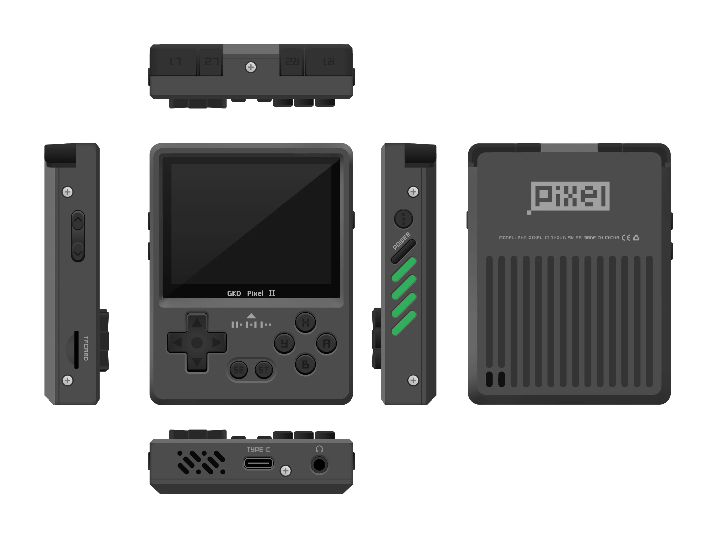 Gkd Pixel 2 Handheld Game Console Portable Retro Nostalgia Game Console Arcade Game Full Metal Body Cnc Gamer Customized Gift