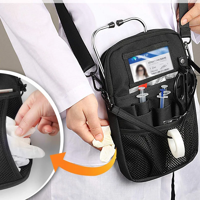 New Nurse Fanny Pack with Tape Holder Multi Compartment Medical Gear Pocket Belt Bag Nursing Organizer Pouch Utility Waist Pack