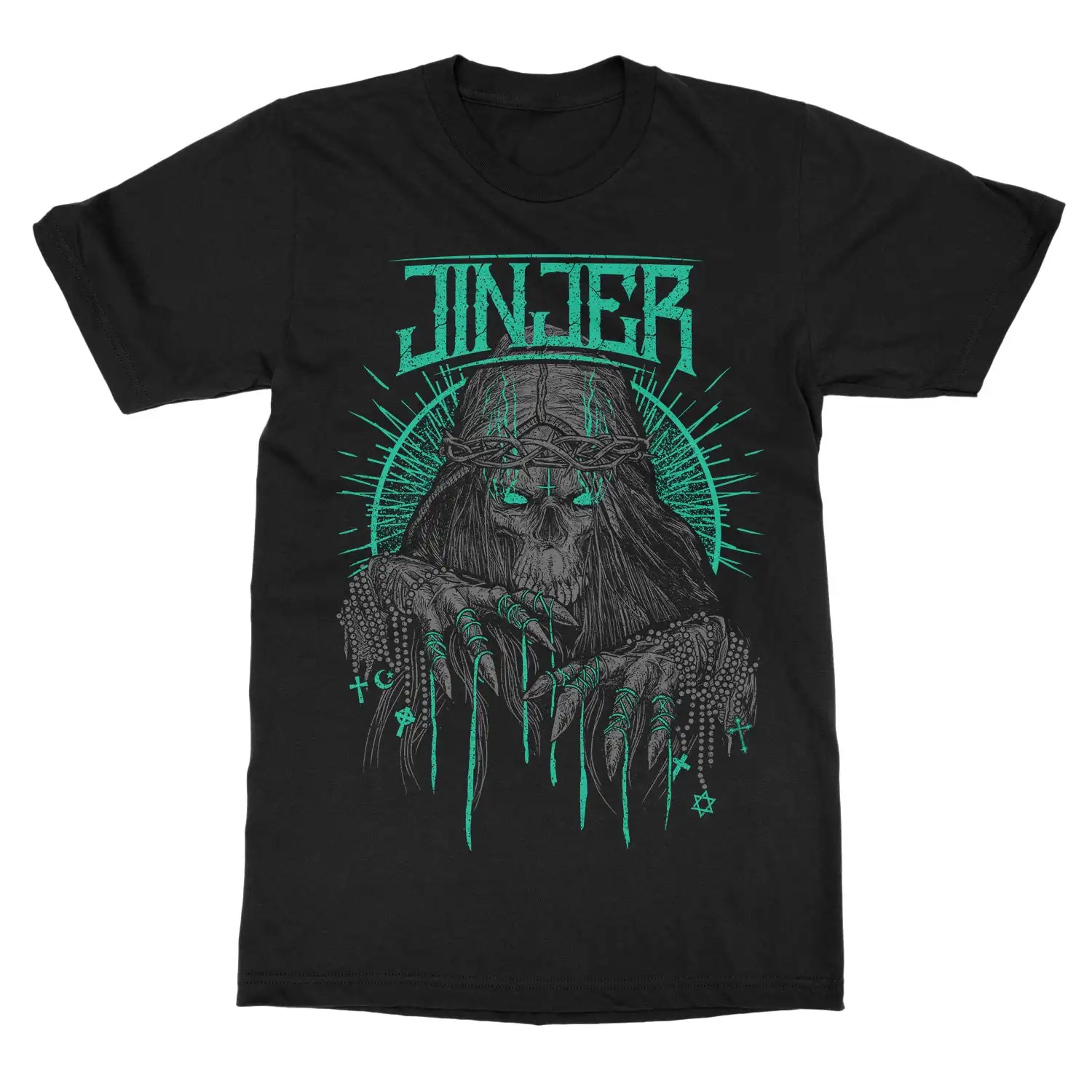 Jinjer Green Serpent Band T-Shirt, 100 % Baumwolle, Grafik-T-Shirt für Herren und Damen, Sommer-Streetwear-Top – Detail 7