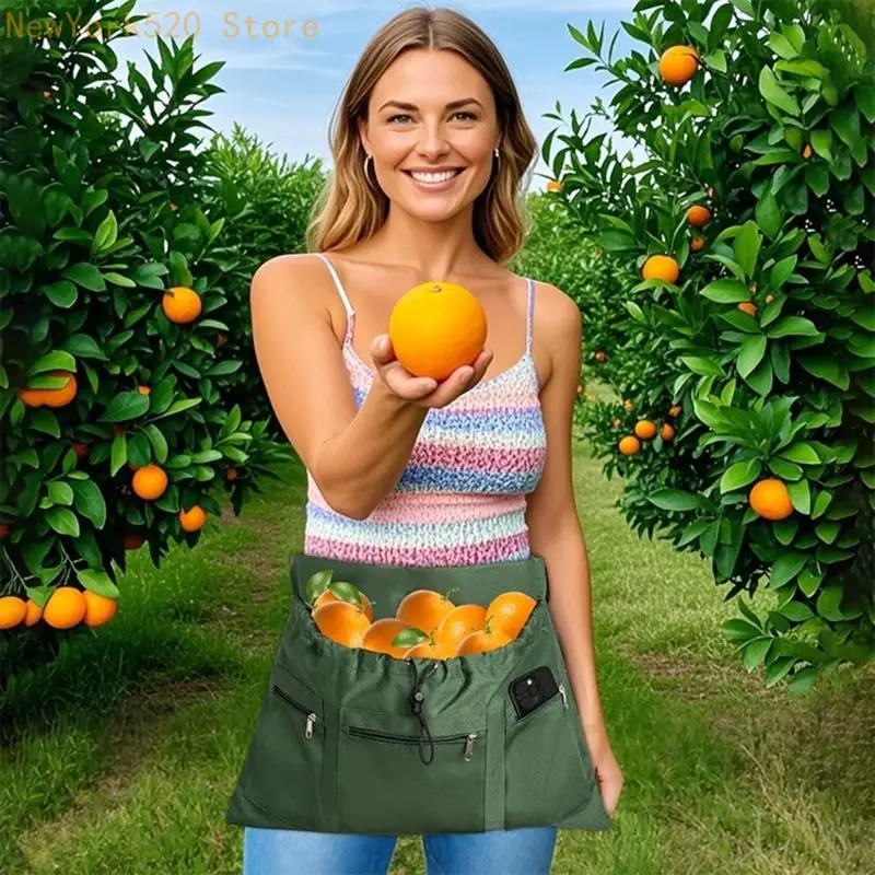 Convenient Adjustable Apron Tool Bag Gardening Aid for Harvest Picking N84C