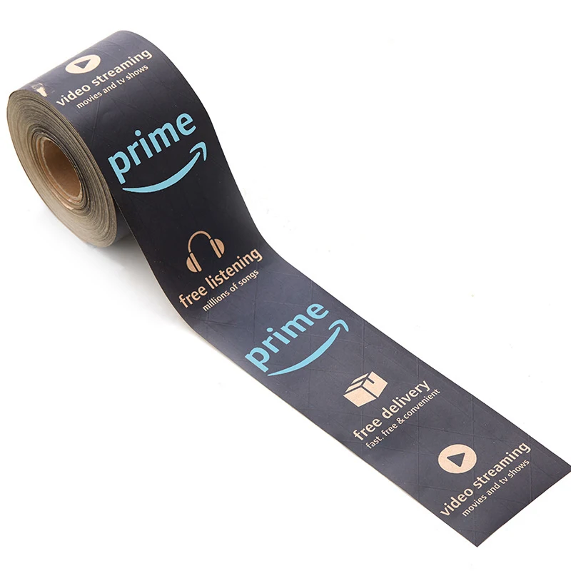 10 pieces.custom.Custom Logo Printed Black Packing Activated Non-Reinforced Kraft Gummed Paper Tape