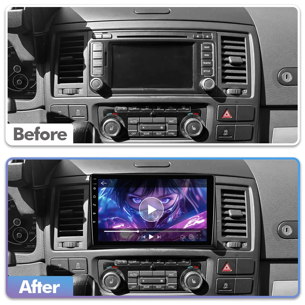 EBILAEN Android 15 Car Radio For Volkswagen Multivan T5 2003-2015 Wireless Carplay Auto Radio Car Multimedia Stereo OTA 2 Din