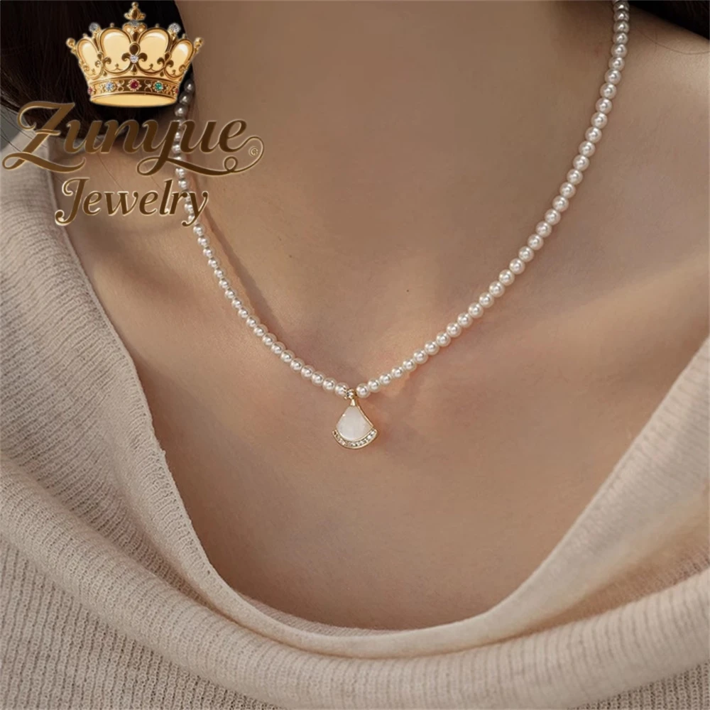 

Natural Pearl Necklace, Simple Yet Sophisticated Collarbone Chain, Light Luxury And Niche Beaded Necklace Accessory Fine Jewelry