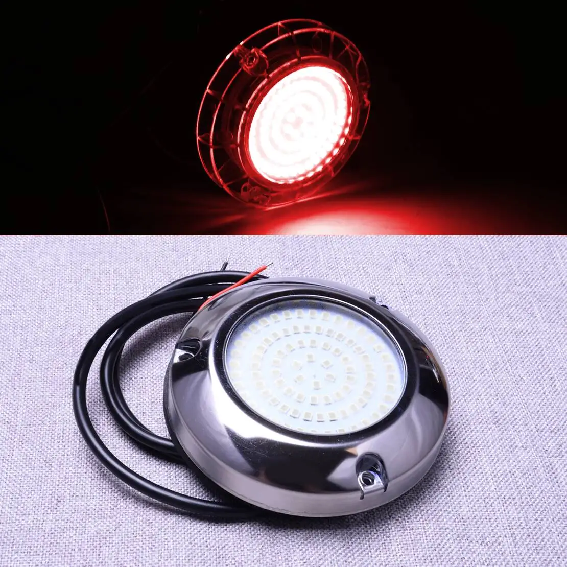 

IP68 Stainless Steel Red Light 90LED Underwater Pontoon Marine Boat Camper trailer Caravan RV Transom Light
