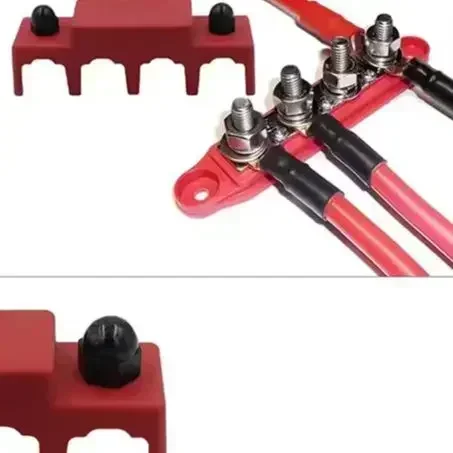 Heavy Duty 12V-48V DC Bus Bar Power Distribution Block - 250 Amp For Cars Home Improvement Hardware Parts For Home
