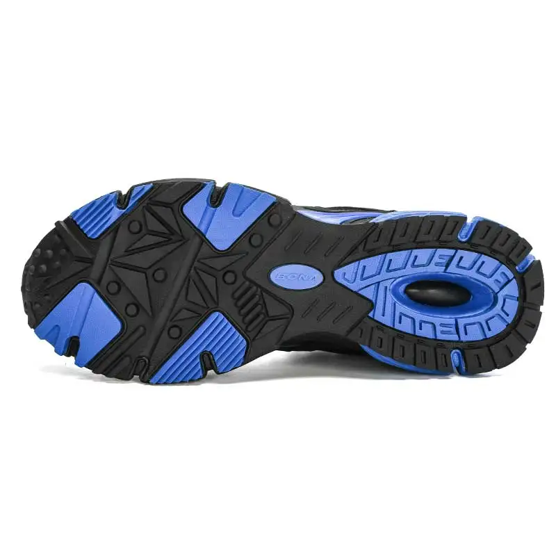 BONA New Designers Action Leather Mesh Running Shoes  Men Large Size Sneakers Sport Shoes Man Walking Jogging Footwear