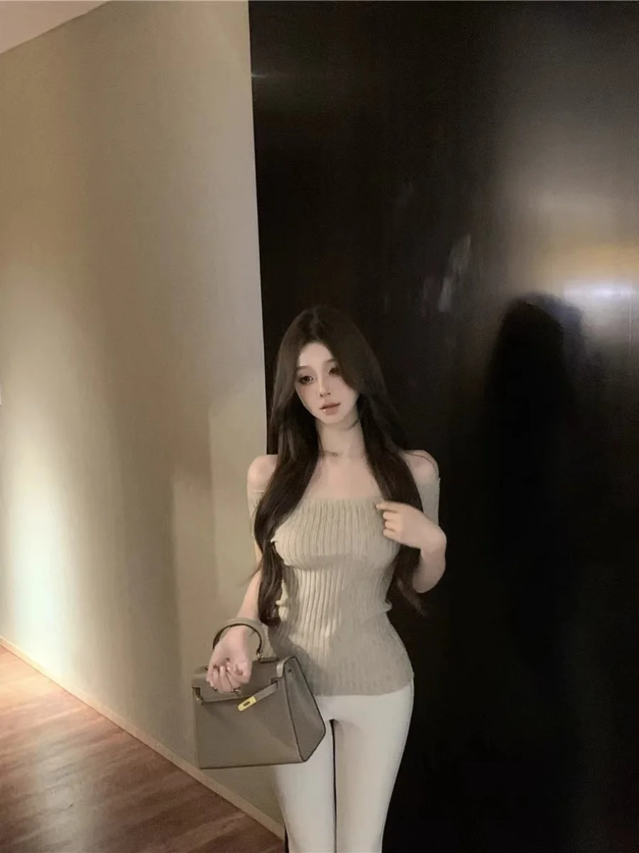 Fora do ombro camiseta de secagem rápida das mulheres vermelho brilhante simples sólido moda topo versão regular básico simples feminino t pura luz vibe