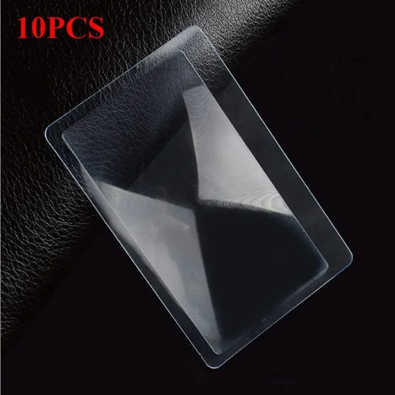 

10pcs/pack Clear Ultra Thin Magnifying Glass Bookmark Credit Card Magnifier Wallet Pocket Plastic Magnifying Len Reading