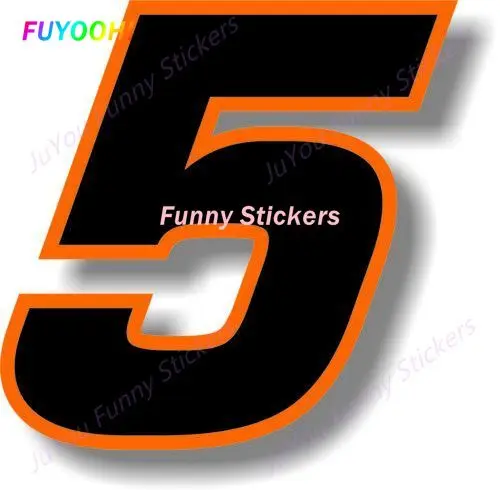 FUYOOHI Play Stickers Hot Sell for Car Custom Race Number Square Font Black with Orange Border Racing Numbers Decals