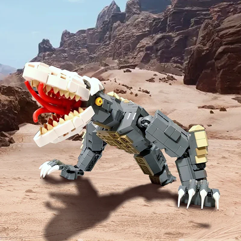 

Gobricks MOC рептилия Kaijus череп гусеничные строительные блоки большой геккон монстр Конг череп остров развивающие детские игрушки на день рождения