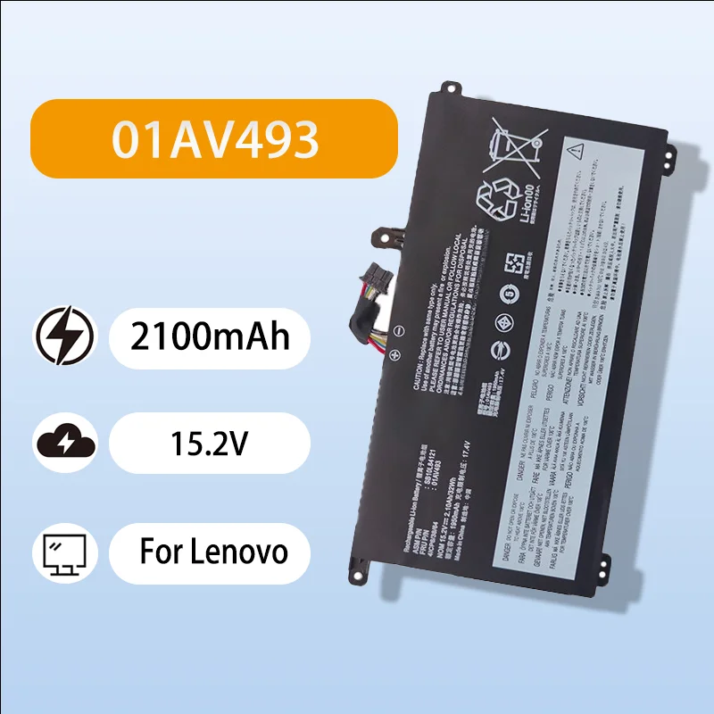 High Quality Replacement Battery For Lenovo ThinkPad T570 T580 P51S P52S 01AV493 15.2V 2100mAh Rechargeable Li ion Battery