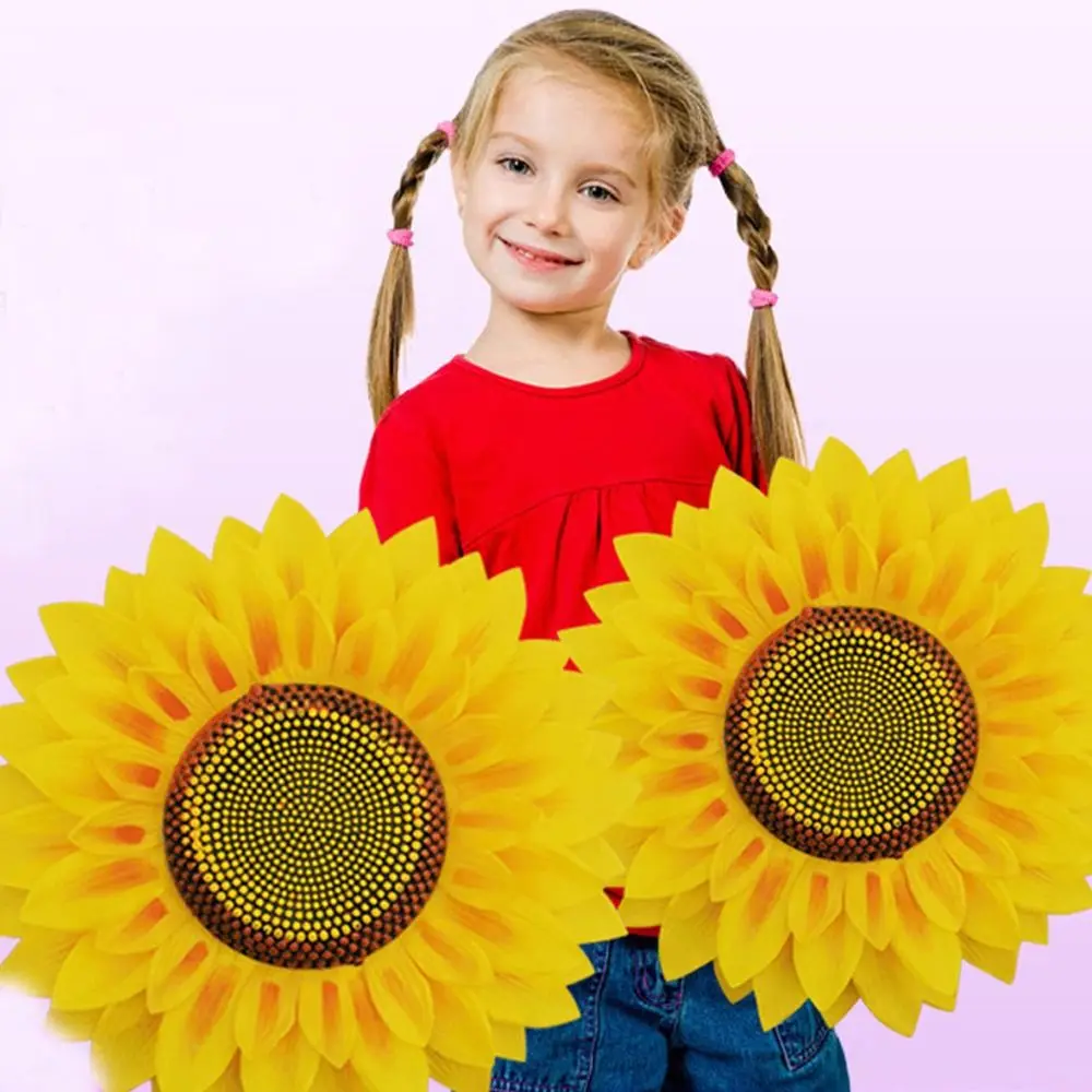 Nouveaux accessoires de danse tournesol 25cm/32cm, tissus Non tissés, fleurs à main, accessoires de spectacle de danse légers et réutilisables