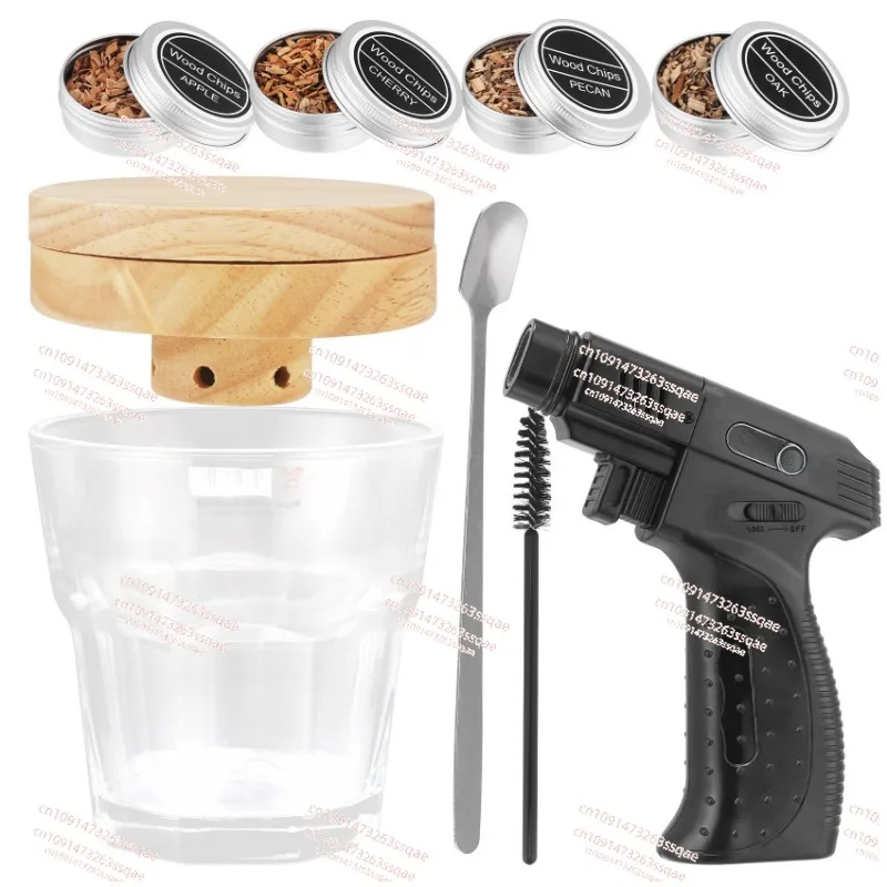 Cocktail Smoker Set Wood Smoker Whiskey Sawdust Mixer Smoker Wine Ice Grain, Smoked