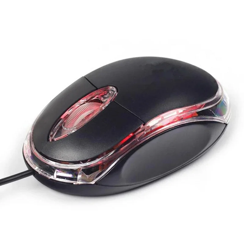 2026New Office Mouse Mini Optical Wired Mouse USB LED Ergonomic Design Mice for PC/Laptop/Notebook