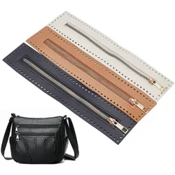 3 Colors PU Leather Zipper for Sewing 27cm Length Handbag Metal Separating Zippers Frames Bags Accessories for Knitting Crochet