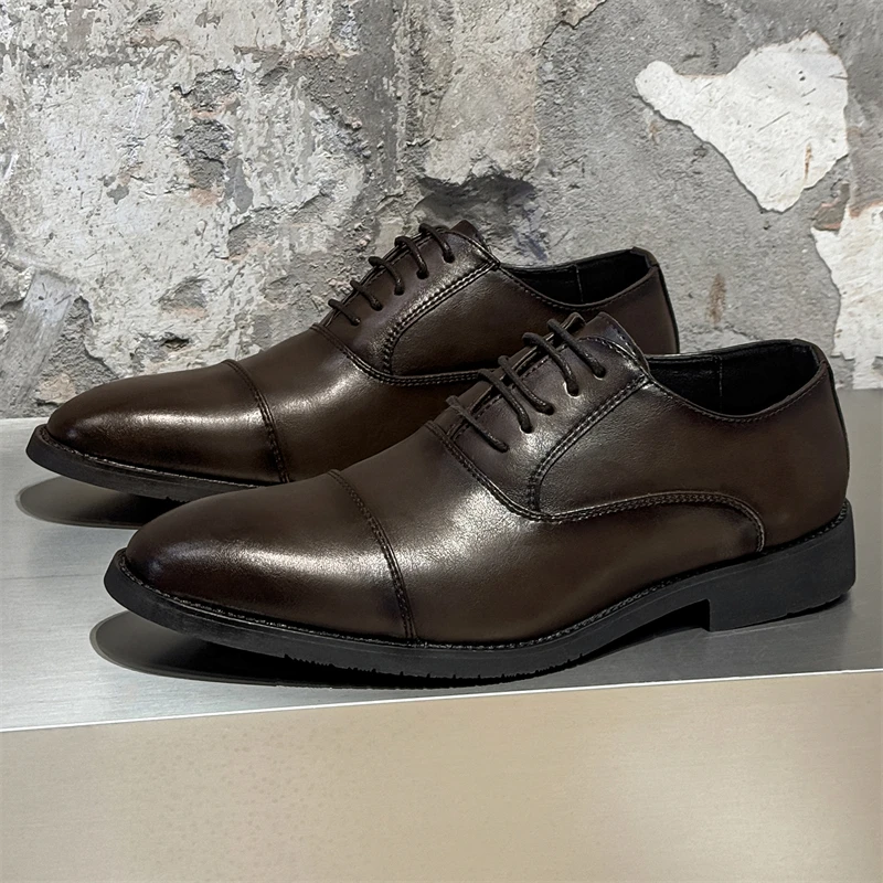 Classic Men Formal Leather Shoes Available Multiple Colors Casual Laced Business Office Shoes Wedding Party Shoes Sizes 38-46