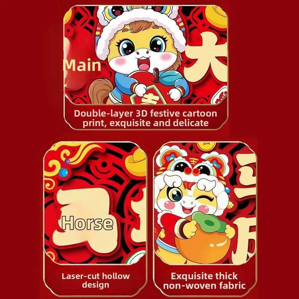

Magnetic 2026 Horse Year Door Couplets Hanging Pendants Traditional Design Chinese New Year Couplets Year of The Horse