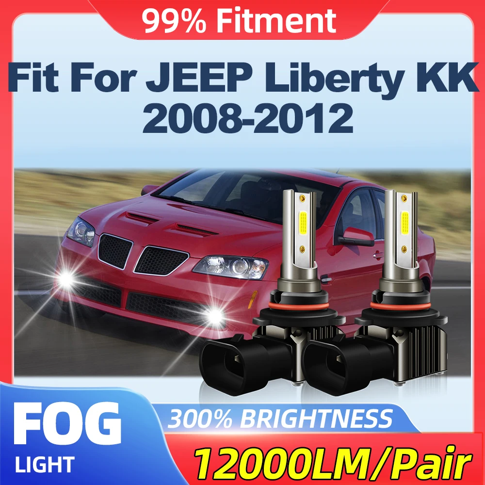

Fit For JEEP Liberty KK 2008 2009 2010 2011 2012 12000LM Fog Lamps 100W CSP Chips LED Fog Lights 12V 6000K White Plug And Play