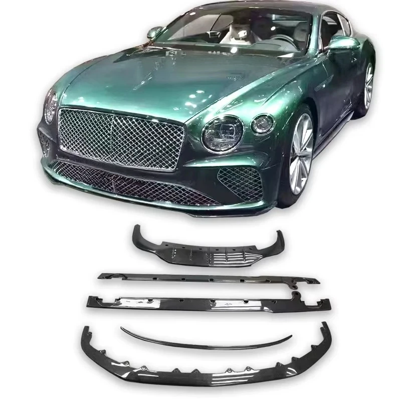 

Body Kit 2018-2022 GT Upgraded W12 Carbon Fiber Front Bumper Lip Rear Spoiler Diffuser Side Skirt