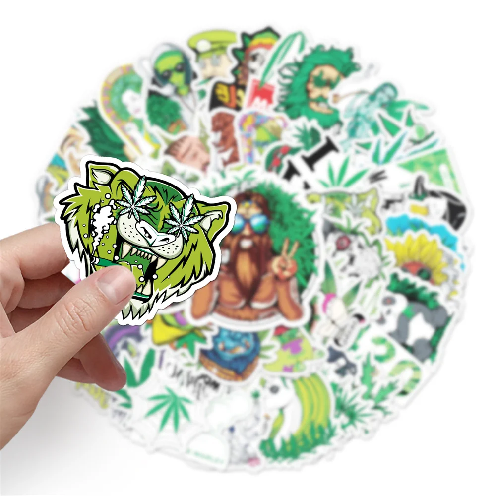 50PCS Cartoon Animation Weed Character Personalized Graffiti Creative Sticker Toy Car Mobile Phone  Refrigerator Desk Decoration