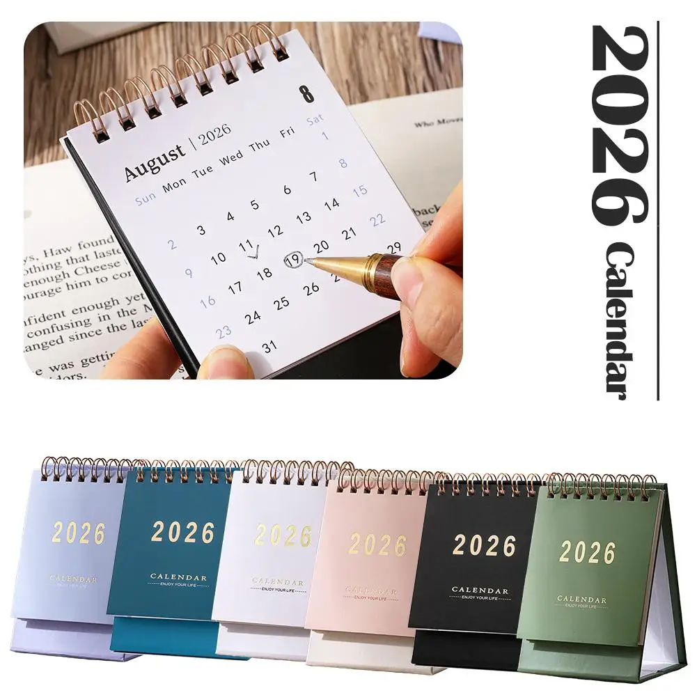 2026 Desk Calendar - Minimalist Morandi Color with Memo & Message Board, Compact Monthly Planner & Office Decor