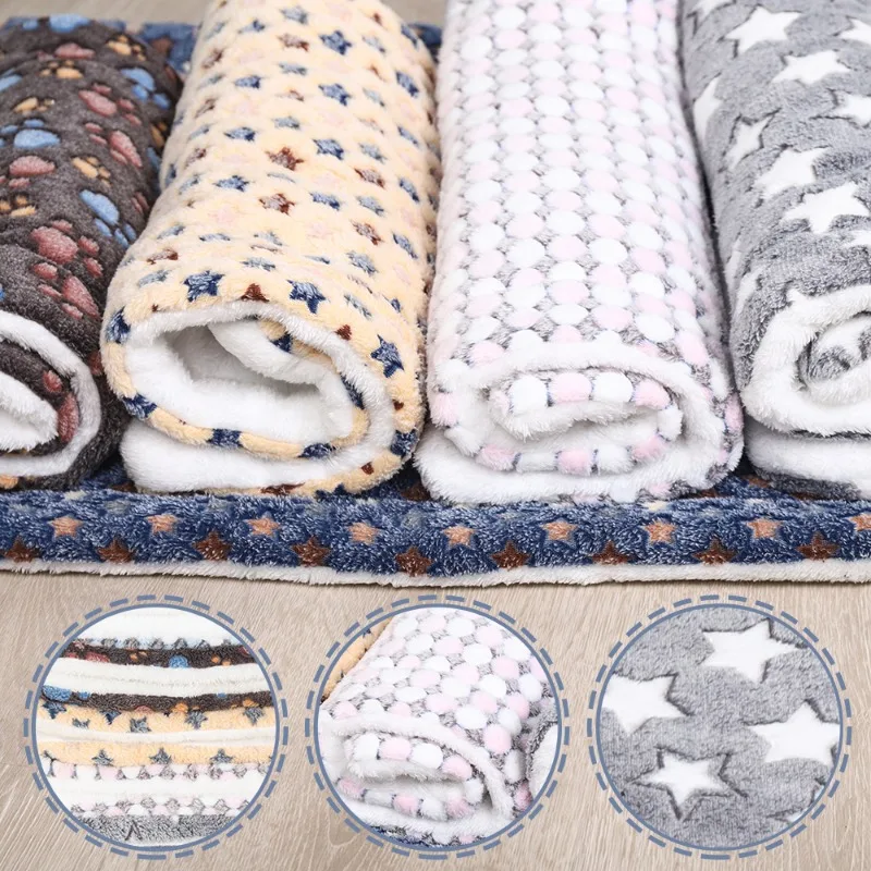 

Thickened Pet Dog Bed Sleeping Mat Cat Bed Soft Fur Dog Bed Pet Blanket Mat Flannel Mattress Washable Warm Carpet Pet Supplies