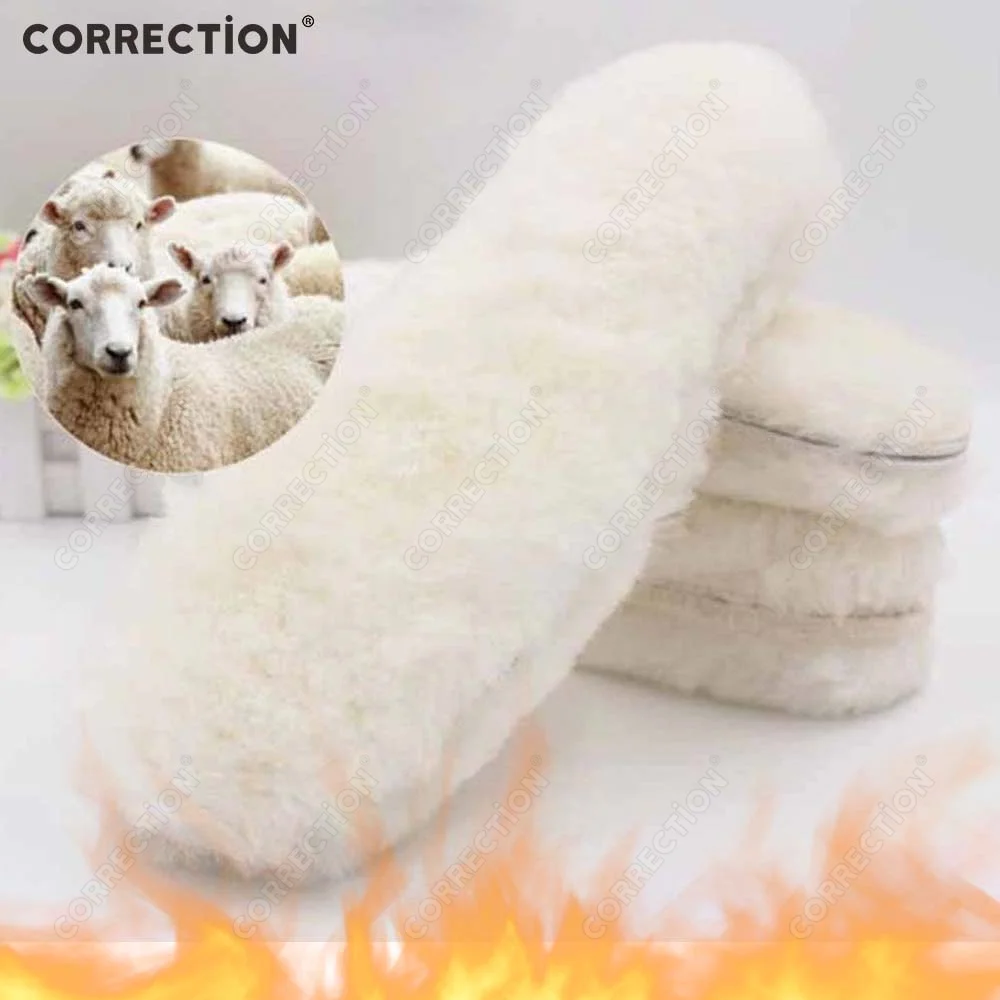 Fur Heated Insole Sheepskin Super Thick Premium Shoe Insoles Durable Extra Fluffy Shoe Pad Sheepskin Warm Insoles Boots Pad Sole