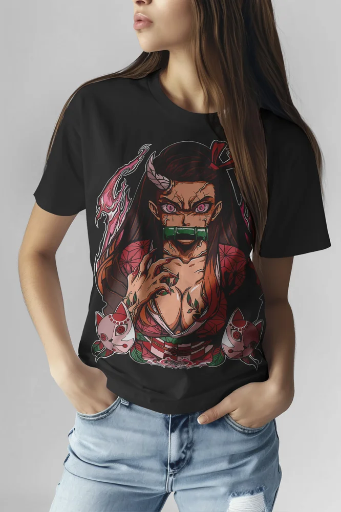 Nezuko Kamado T-Shirt Kimetsu no Yaiba Demon Slayer Tanjiro Sweater Soft Tee