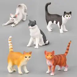 1 PC Gift Bonsai Ornament Doll House Decor Plastic Neko Figurine Simulation Animal Miniature Cat Mini Pet Model