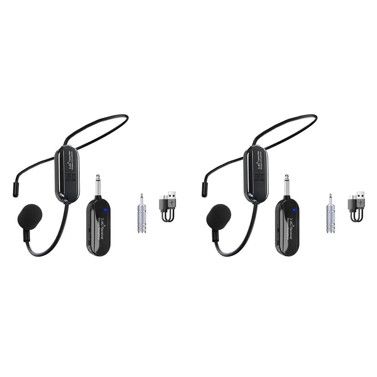 New 2X Professional Wireless Headset Microphone Transmitter Microfone for Voice Radio System Guitar Teaching Fitness Gaming