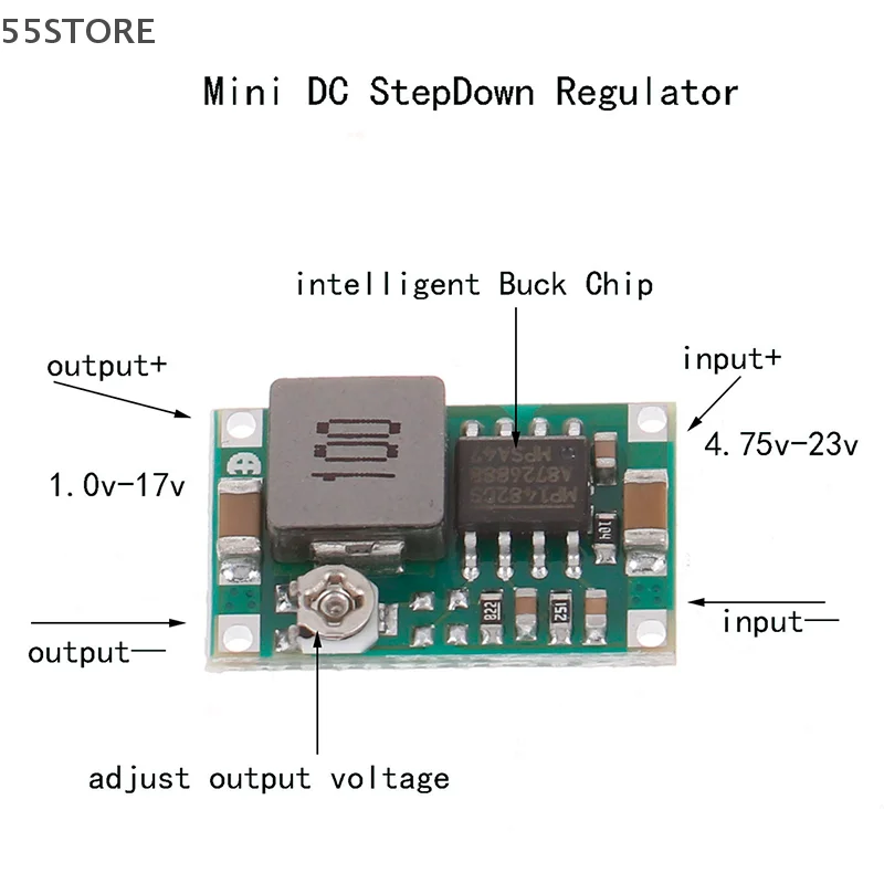 Step Down Converter Volt Regulator 3A MINI DC-DC STEP DOWN CONVERTER VOLT REGULATOR 5V-23V TO 3.3V 6V 9V 12V