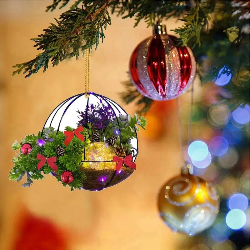 Hangable Christmas Baskets Flower Basket Acrylic Decor Home Decor Christmas Centerpieces Festive Parties Accessories For Front