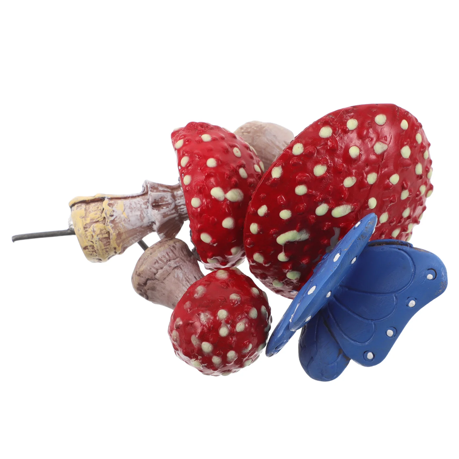 

3pcs Glow In The Dark Mushroom Decor Resin Figurines Butterfly Garden Statues Fairyland Tiny Mini Ornament For Indoors Outdoor