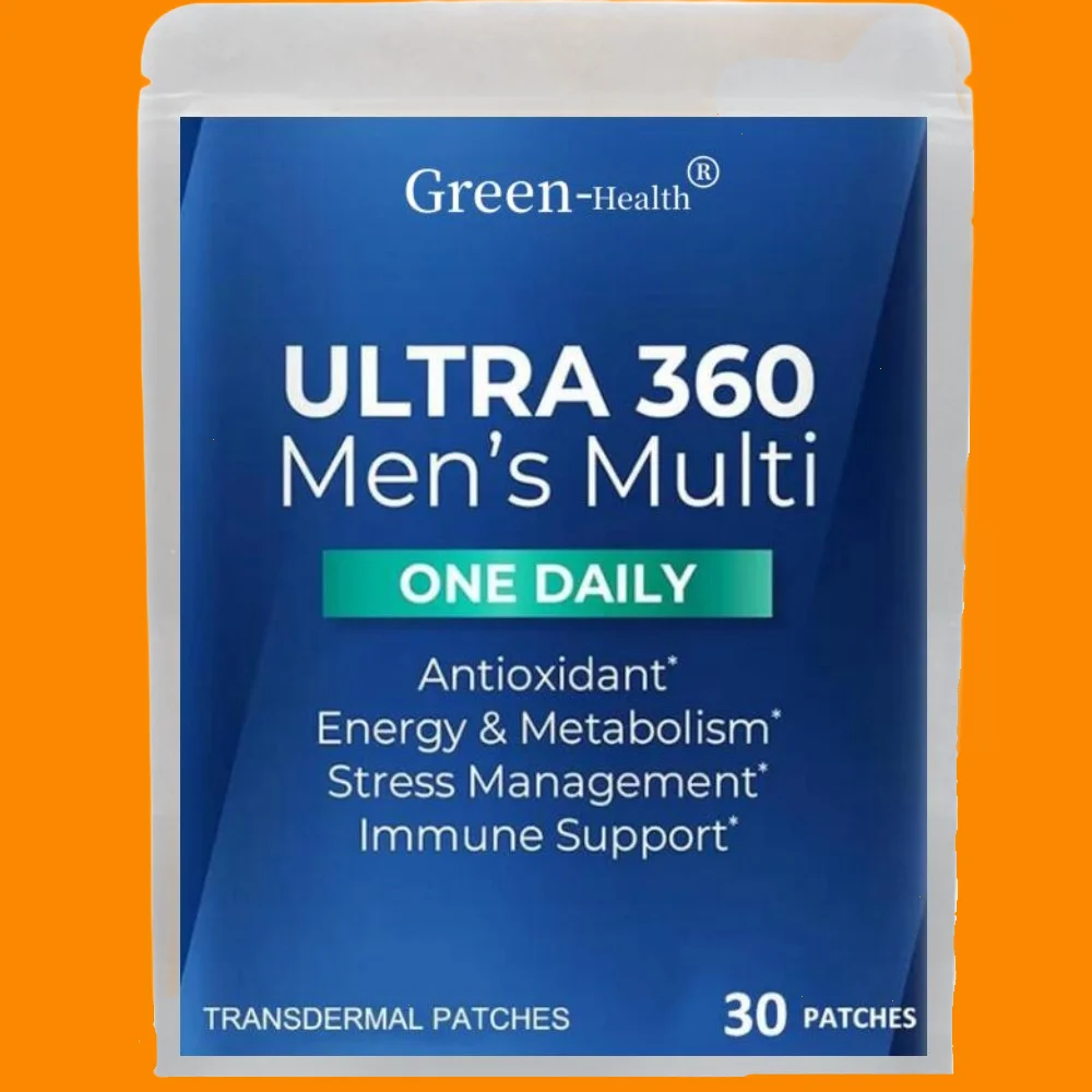 

30 Patches Ultra 360 Multivitamin Transdermal Patches For Men With Vitamin A, C, D, E & Zinc For Energy & Immune Support