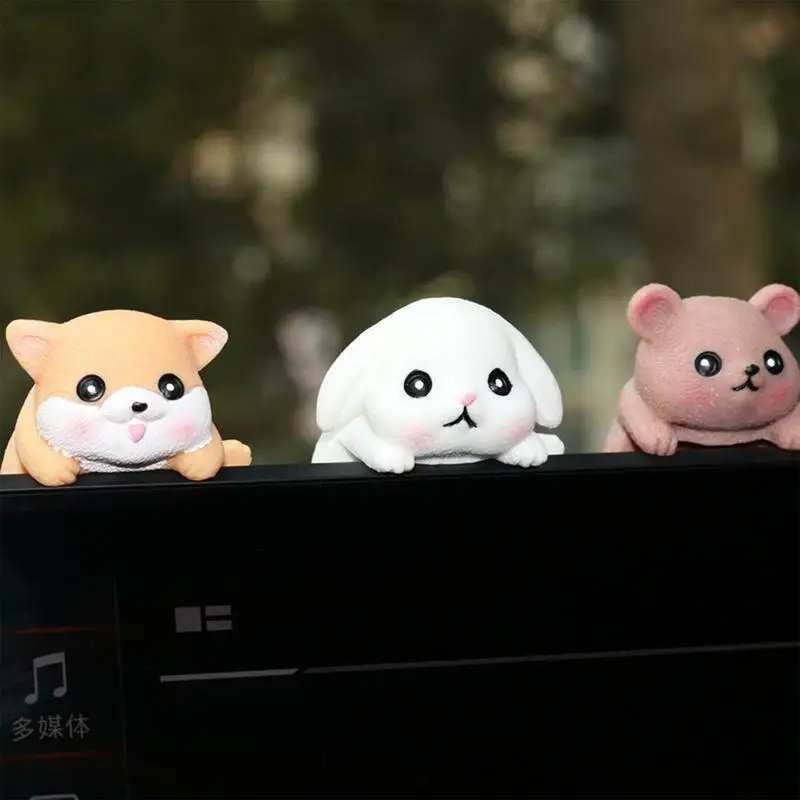 Kreative Harz Auto Mittel konsole Navigator Bildschirm liegend Panda Tier Dekoration Computer Display Koala Modell Schwein Bär Spielzeug Geschenk