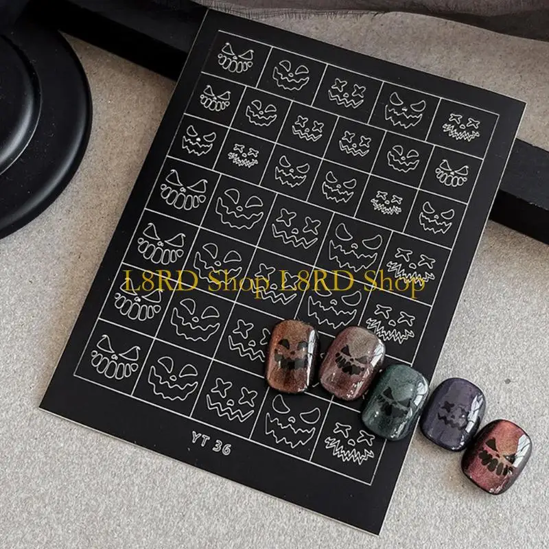 L8RD Halloween Skeleton Art Stickers Adhesive Party Decals For Women Girls