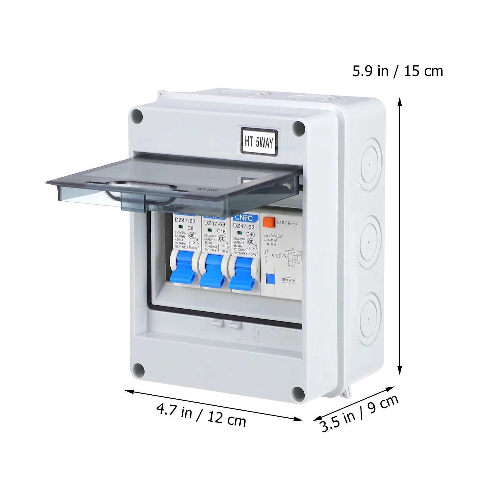 Breaker 5-Way Circuit Miniature The Switch Split Type Waterproof Five Abs IP54 Leakage Switches