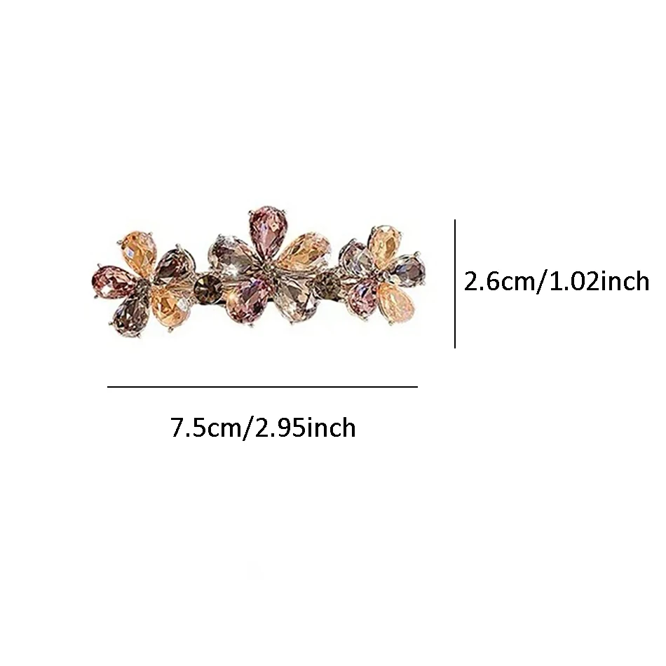 Koreanischen Stil High-end Multi-farbe Kristall Blume Haarnadel frauen Hinterkopf Halb-gebunden Frühling Clip elegante Legierung Kopfbedeckung – Detail 3