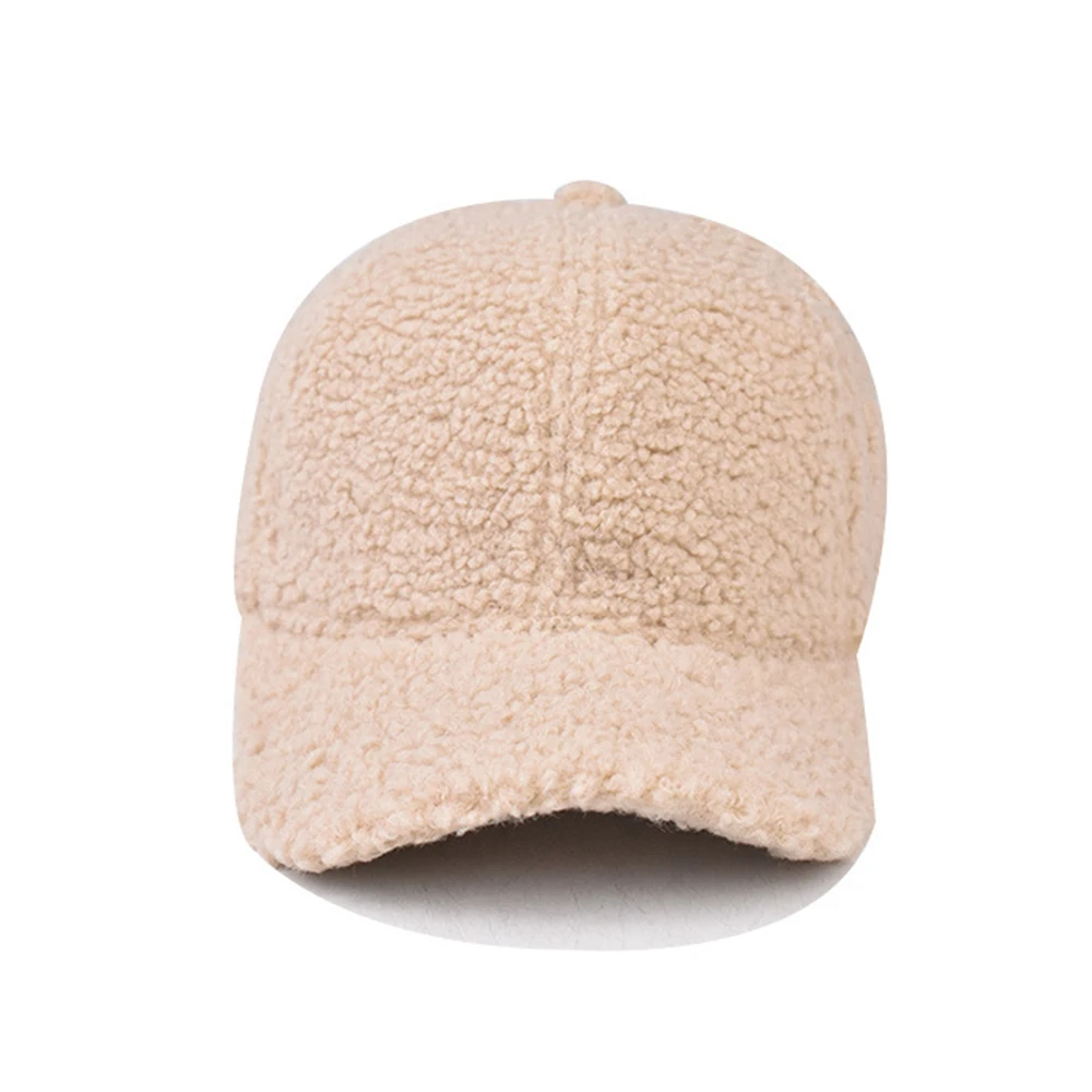 FS Green Lamb Wool Winter Baseball Caps For Men Outdoor Windproof Warm Plush Women Hats Streetwear Hip Hop Cap Gorras Para Mujer