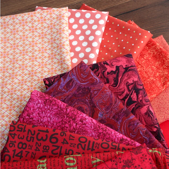 

Саржевая хлопчатобумажная ткань с красным принтом для детей, ткань для пэчворка, шитье «сделай сам», стеганое шитье, материал четверти для ребенка и ребенка